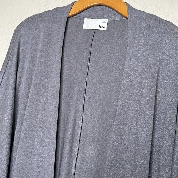 Wilfred Free Zlata LONG Sweater Open Front Kimono Cardigan Gray Medium Like NEW - Picture 9 of 16